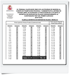 Respuestas oficiales del primer Ejercicio (Cuestionario-Test y Supuesto Práctico) de Tramitación realizado el día 03/07/16 Modelo A